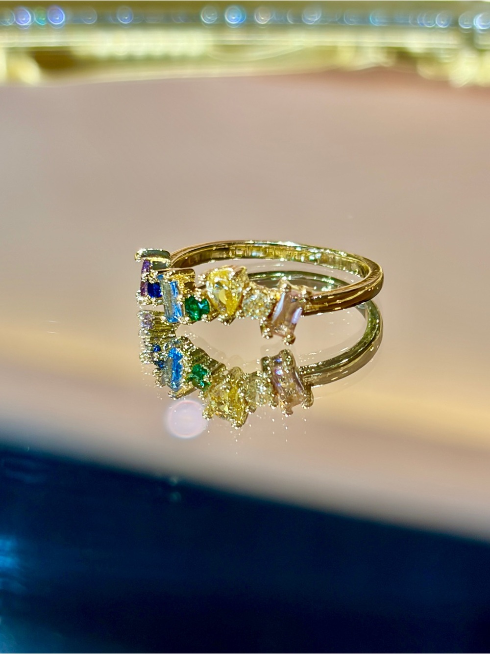 New Gold Filled Multi Color Gems Eternity Ring in 7
Ring Color: Gold